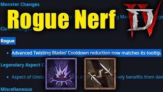 Blue Post: Rogue Hotfix Nerfs & how it affects the Endgame Builds - Diablo 4