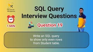 SQL Query Interview Questions 19 | Write an SQL query to show only even rows from Student table.