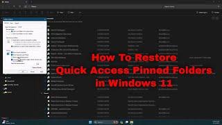 How To Restore Quick Access Pinned Folders in Windows 11