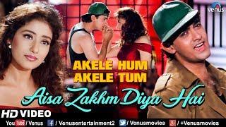 Aisa Zakhm Diya Hai - HD VIDEO SONG | Aamir khan & Manisha| Akele Hum Akele Tum| 90's Best Love Song