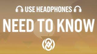 Doja Cat - Need to Know (Lyrics) | 8D Audio 