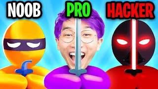 Can We Go NOOB vs PRO vs HACKER In STEALTH MASTER!? (MAX LEVEL HACK!)