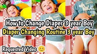 How to Change Diaper 3 year Boy|Diaper Changing Routine of 3 year Boy|Most Requested Viral Video