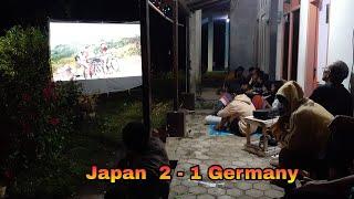 Nobar World Cup Jepang VS Jerman , Hujan Hujanan Demi Konoha
