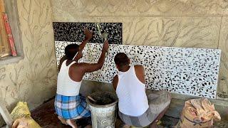 WoW Amazing Work! Elevation design Wall Tile Installation-Using by cement grout