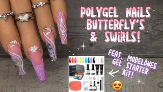 MODELONES GEL & POLYGEL STARTER KIT! | FULL TUTORIAL OF SPRING BUTTERFLY POLYGEL NAILS