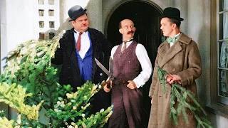 Laurel & Hardy Big Business in Real Color! Best scenes from 1929 film.