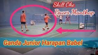 Aksi ganda putra junior Indonesia Farrell Juanido/ Alvin Syahputra