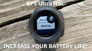 Garmin Instinct. Increase your BATTERY LIFE using the UltraTrac GPS setting on any Activity!