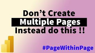 How to Create in Page Navigation in PowerBI | Page within a Page | Using bookmarks MiTutorials