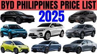 BYD Philippines Price List 2025 | Seal 5 DM-i, Seal, Seagull, Sealion 6, Atto 3, Tang, Han, Dolphin