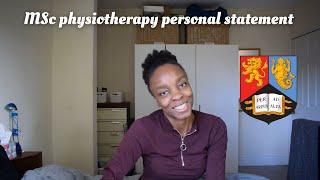 Reading my PHYSIOTHERAPY PERSONAL STATEMENT | University of Birmingham MSc physio student
