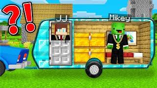 Mikey and JJ Built The RICHEST House Inside a CAR TRAILER in Minecraft (Maizen)