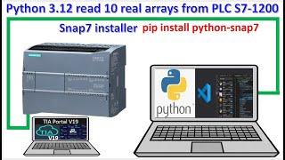 Python V3.12 read data arrays reals from PLC S7-1200