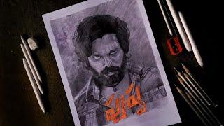 PUSHPA  first look poster drawing | ALLU ARJUN | MAD ART