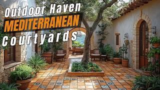 Mediterranean Courtyards: Lush Greenery, Vibrant Flowers, and Rustic Charm