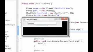 Java swing GUI tutorial #12: JTextField and Action, Focus, Document listener