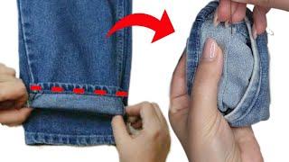 You don't need a sewing machine anymore! 3 Secret Tricks on How to Easily Shorten jeans!