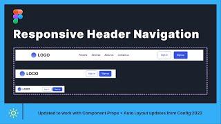 How to Design Responsive Header Navigation in Figma - Autolayout #figma  #config2023