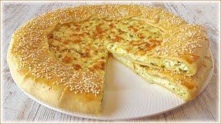 Быстрый пирог (галета) с зелёным луком, яйцами и сыром