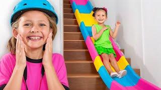 Stair Slide Adventure Safety and Sharing Plays for Kids