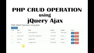 crud operation in php using ajax part 1 : Insert and Retrieve data using ajax