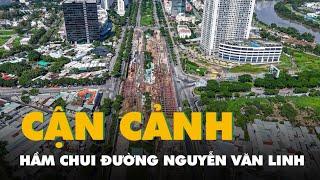 Cận cảnh hầm chui đường Nguyễn Văn Linh sắp thông xe một bên vào cuối tháng 8