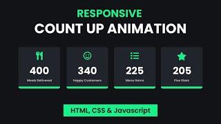 Responsive Number Counting Animation  HTML, CSS & Javascript