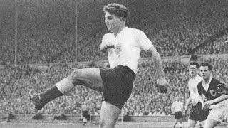 Duncan Edwards playing for Manchester United and England