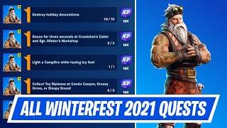 All Winterfest Quests Challenges Guide in Fortnite - How to Complete Winterfest 2021 Quests