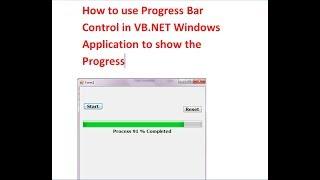 How to use Progress Bar Control in VB.NET Windows Application to show the Progress