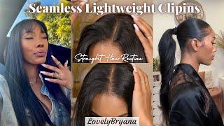 Tape-in Clip-ins? Seamless Lightweight Clipins | Straight Hair Routine | IDNHair x LovelyBryana