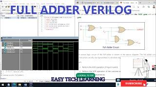 Verilog full adder complete practical using Modelsim in easy way.