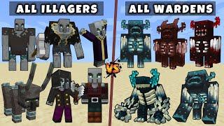 All Illagers vs All Wardens - Mutant & Titan Warden vs Mutant Titan Illagers