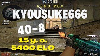 15 y.o. 5400 elo | Kyousuke666 (40-8) mirage POV | FACEIT Ranked | June 27, 2023