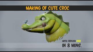 Making of Cute Croc in 8 Mins II Zbrush Ipad