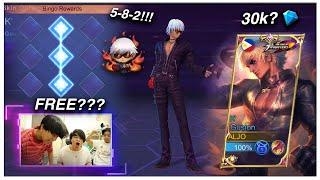 Spending 30k diamonds in KOF event reaction How to get Gusion K', Dyrroth Orochi Chris Lucky pattern