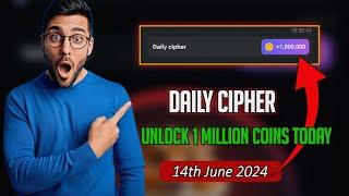 Unlock 1 Million Coins Today's | Hamster Kombat Daily Cipher Morse Code! 14 June 2024 Task Reward