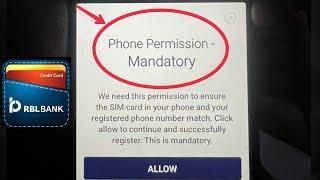 RBL My Card Fix Phone Permission Mandatory Problem Solve