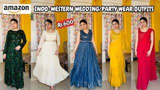 Amazon Indo-Western Wedding Wear/Party Wear Outfits Haul ||Designer Indian Dresses Amazon TryOn Haul