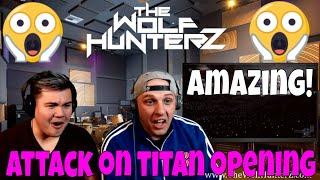 Attack On Titan Opening Guren no Yumiya Live | THE WOLF HUNTERZ Jon and Travis Reaction