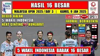 UNGGULAN GUGUR LAGI ~ Hasil 16 Besar Malaysia Open 2025 Hari Ini ~ DEGLO Kalah ~ 5 wakil INA Day 3