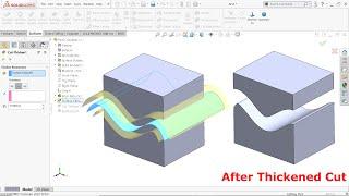 SolidWorks Surface Thickened Cut And Cut With Surface