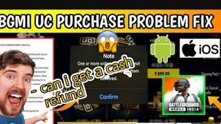 Bgmi Uc purchase ios error Solution Refund cash