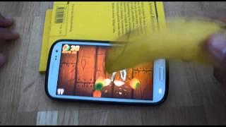 Playing Fruit Ninja With A Banana On Samsung Galaxy S3