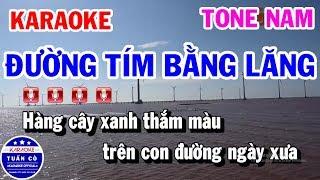 Karaoke Đường Tím Bằng Lăng Tone Nam Dm Nhạc Sống Hay | Karaoke Tuấn Cò