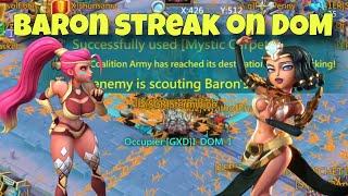 Lords Mobile - Crazy baron on DOM account. Great steak of rallies. 100% winrate. Part 1