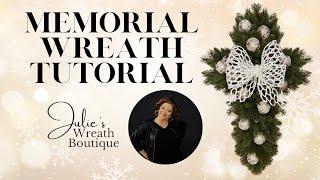 DIY Memorial Wreath for Graveside | Winter Cross Wreath Tutorial | Graveside Memorial Wreath