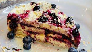 БИСКВИТЕНА ТОРТА С МАСКАРПОНЕ И БОРОВИНКИ "МИСО МАСКАРПОНЕ" /MASCARPONE BLUEBERRY BISCUIT CAKE