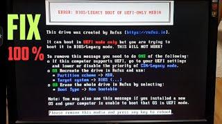 How to Fix / Error Bios Legacy Boot Of UEFI Only Media / Windows 7,8,10,11